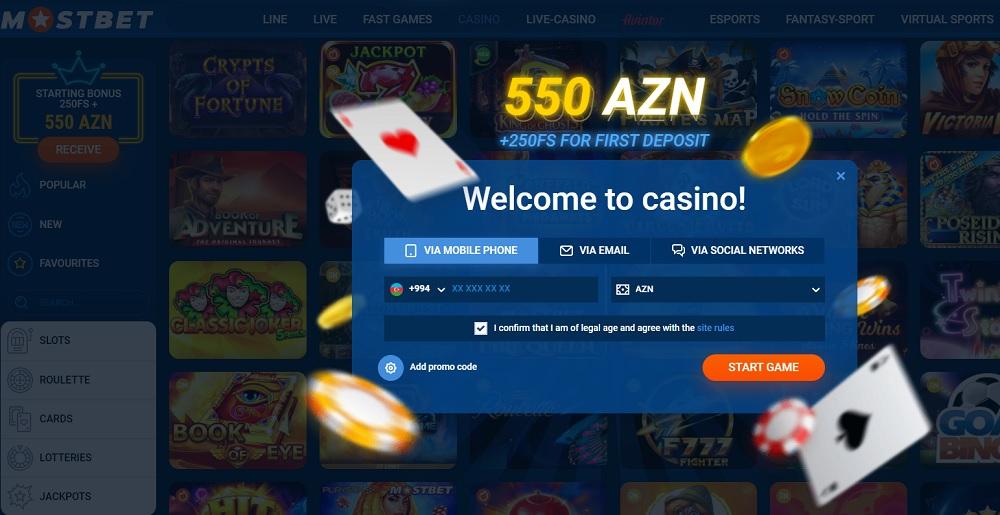 Úvodní hry v online kasinu Mostbet